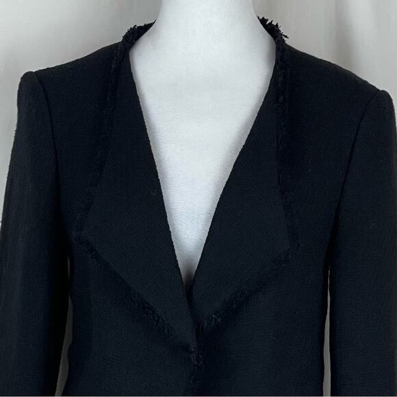LOFT Black Raw Edge Woven Career Academia Jacket Blazer NWT Size 6 - Picture 3 of 13